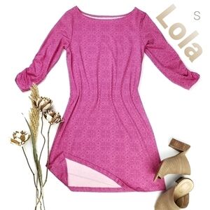Lola Pink Poly Spandex Rouge Sleeve Summer Dress S